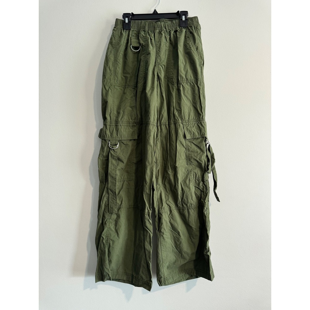 Wild Fable Cargo Pants Women XS Olive Green Wide Leg D-Ring Utility Streetwear - Picture 2 of 2